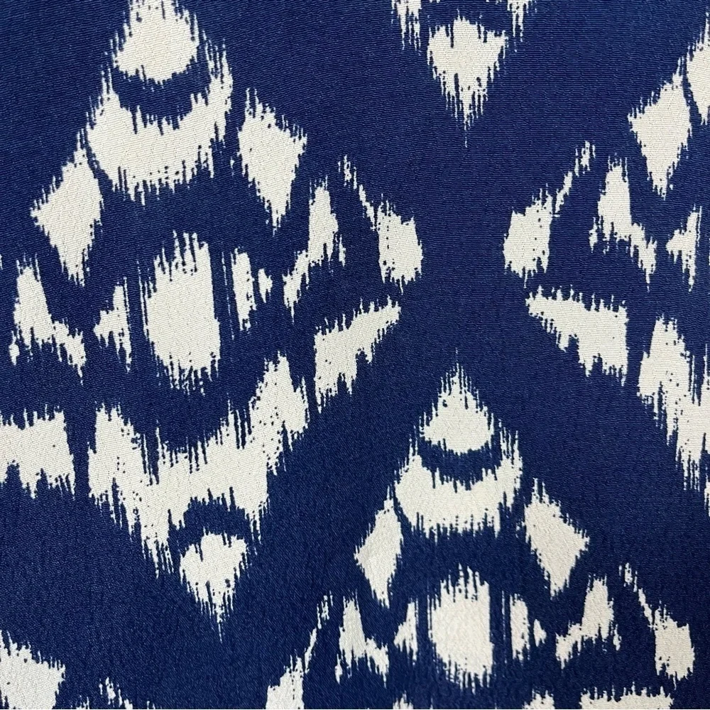 Talbots Blue Ikat Print Viscose A Line Skirt - Picture 9 of 15